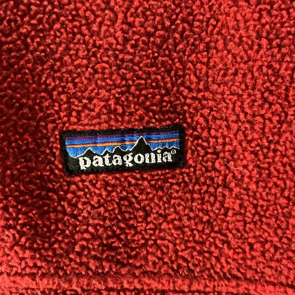 Patagonia Synchilla fleece pullover sweater pockets half zip red medium - Picture 6 of 8